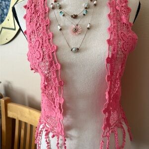 No Boundaries Pink Crochet Vest 🎃